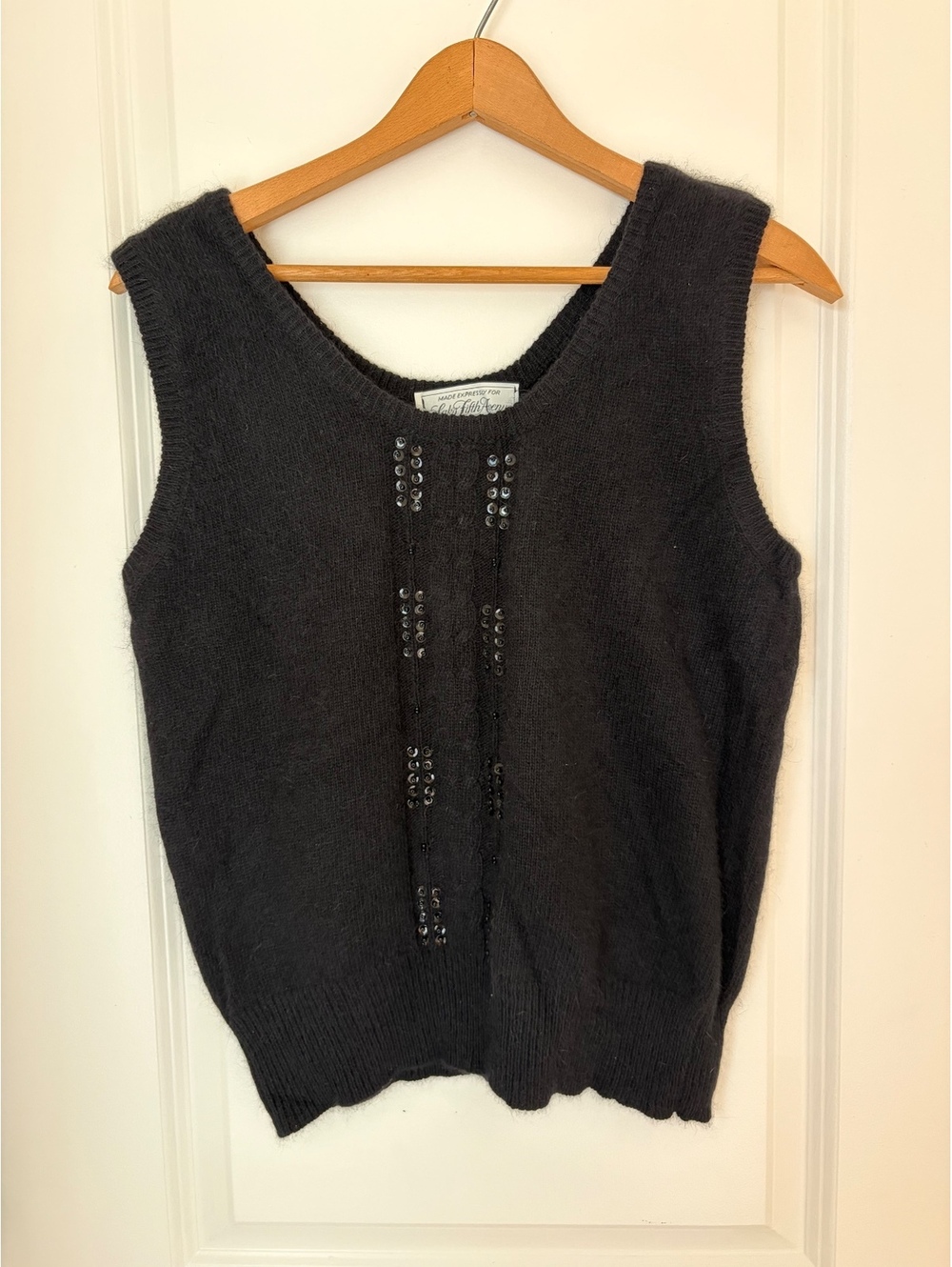 Lambswool beaded Saks Fifth Avenue vintage tank